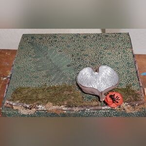 Decorative Handmade Upcycled Green and Silver Memory Gift Box